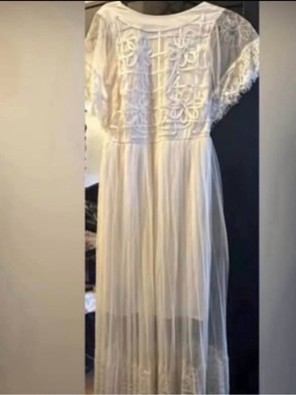 River Island White Lace Overlay Maxi Dress